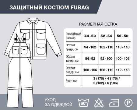 Защитный костюм Fubag размер 52-54 рост 4 в Москве фото